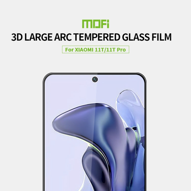 For Xiaomi Mi 11T / 11T Pro MOFI 9H 3D Explosion-proof Curved Screen Tempered Glass Film(Black) -  by MOFI | Online Shopping UK | buy2fix