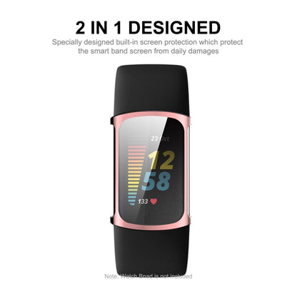 For Fitbit Charge 5/ Charge 6 ENKAY Hat-Prince Full Coverage Electroplated Soft TPU Case Scratch Resistant Cover(Black) - Watch Cases by ENKAY | Online Shopping UK | buy2fix