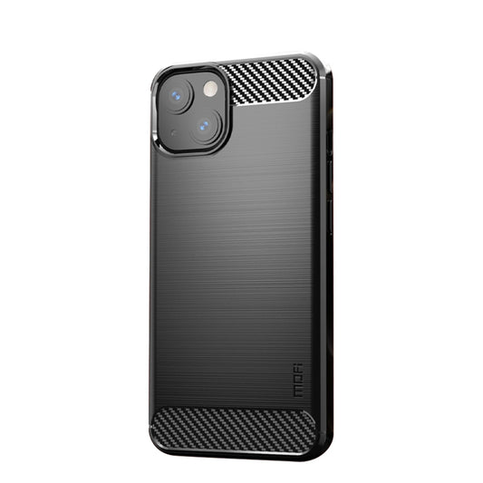 For iPhone 13 mini MOFI Gentleness Series Brushed Texture Carbon Fiber Soft TPU Case  (Black) - iPhone 13 mini Cases by MOFI | Online Shopping UK | buy2fix