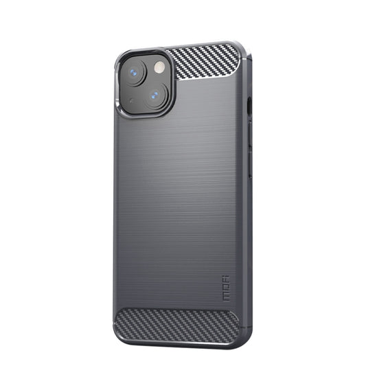 For iPhone 13 mini MOFI Gentleness Series Brushed Texture Carbon Fiber Soft TPU Case  (Gray) - iPhone 13 mini Cases by MOFI | Online Shopping UK | buy2fix