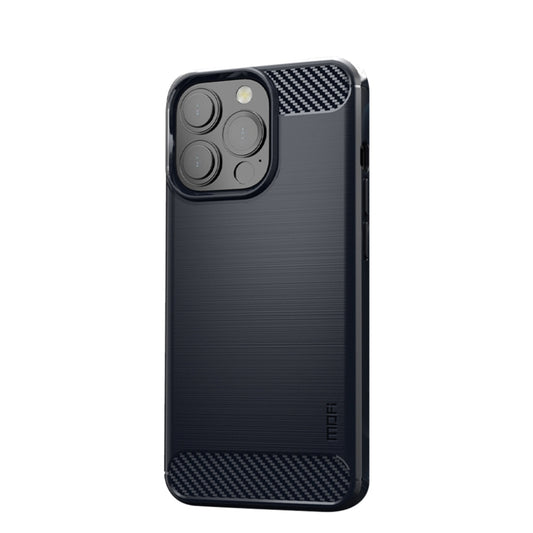 For iPhone 13 Pro MOFI Gentleness Series Brushed Texture Carbon Fiber Soft TPU Case  (Blue) - iPhone 13 Pro Cases by MOFI | Online Shopping UK | buy2fix