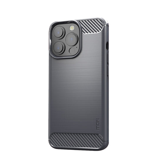 For iPhone 13 Pro Max MOFI Gentleness Series Brushed Texture Carbon Fiber Soft TPU Case  (Gray) - iPhone 13 Pro Max Cases by MOFI | Online Shopping UK | buy2fix