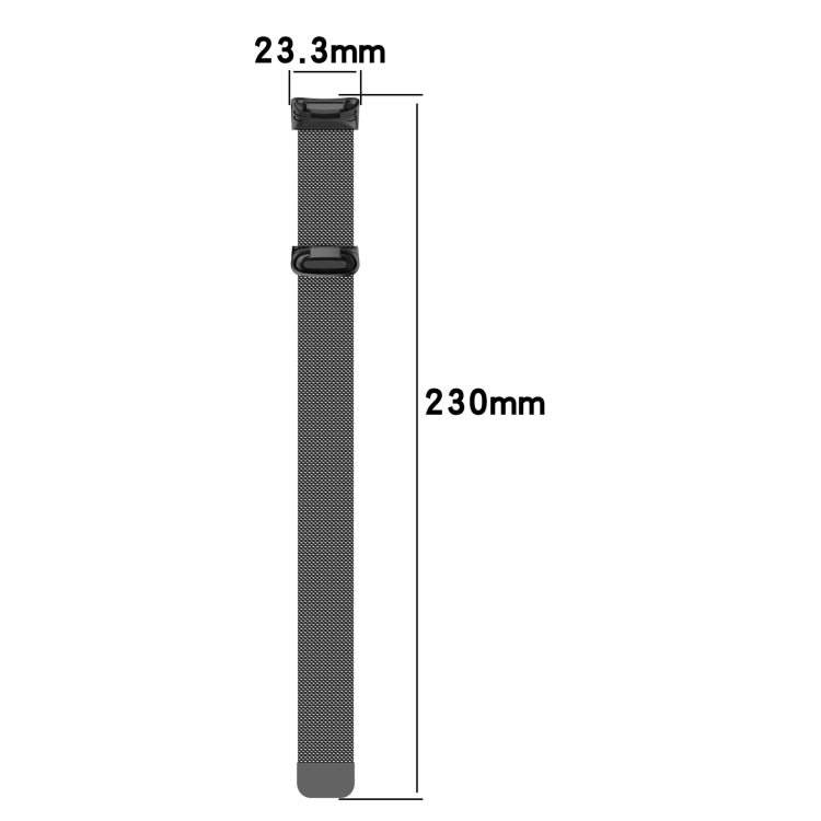 Milano Magnetic Metal Watch Band for Fitbit Charge 5(Silver) - Watch Bands by buy2fix | Online Shopping UK | buy2fix