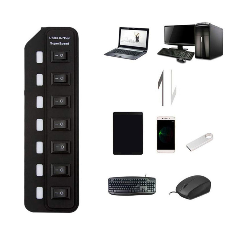 7 Ports USB 3.0 HUB Independent Switching Splitter by buy2fix