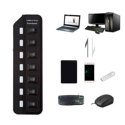 7 Ports USB 3.0 HUB Independent Switching Splitter by buy2fix
