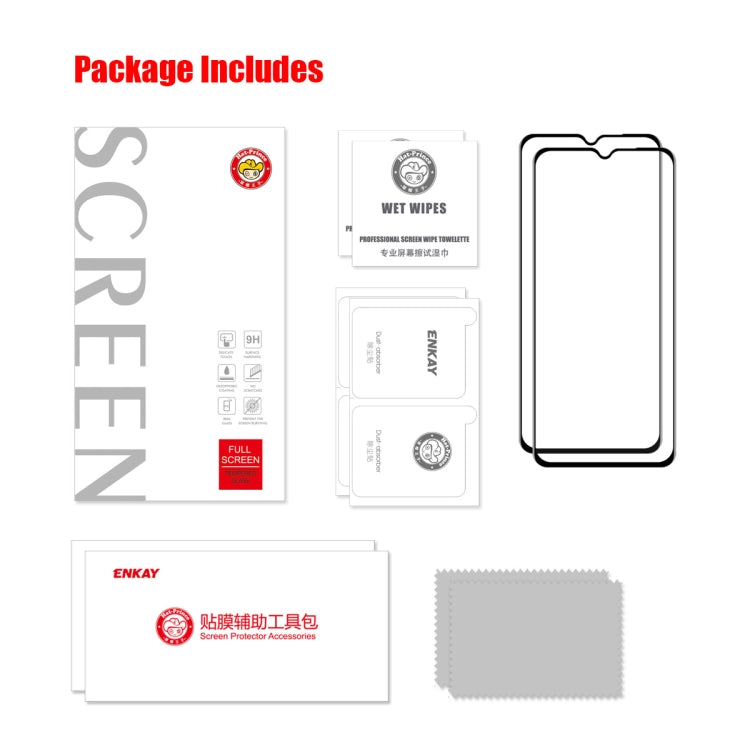 For Samsung Galaxy A32 5G 2 PCS ENKAY Hat-Prince Full Glue Tempered Glass 6D Full Coverage Anti-scratch Protector - Galaxy Tempered Glass by ENKAY | Online Shopping UK | buy2fix