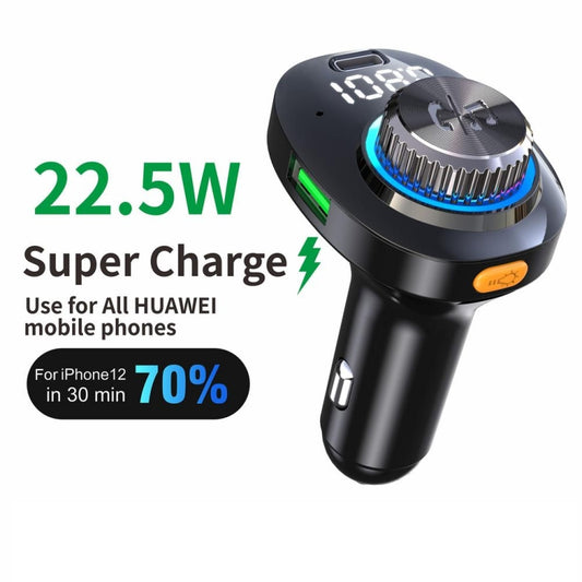 C18 Car Audio Receiver 3.1A Quick Charge USB Device BT 5.0 Color LED Backlight FM Transmitter - Bluetooth Car Kits by buy2fix | Online Shopping UK | buy2fix