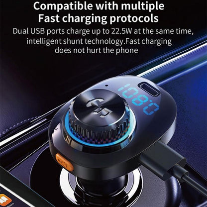 C18 Car Audio Receiver 3.1A Quick Charge USB Device BT 5.0 Color LED Backlight FM Transmitter - Bluetooth Car Kits by buy2fix | Online Shopping UK | buy2fix