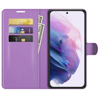 For Samsung Galaxy S22+ 5G Litchi Texture Horizontal Flip Protective Case with Holder & Card Slots & Wallet(Purple) - Galaxy S22+ 5G Cases by buy2fix | Online Shopping UK | buy2fix