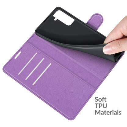 For Samsung Galaxy S22+ 5G Litchi Texture Horizontal Flip Protective Case with Holder & Card Slots & Wallet(Purple) - Galaxy S22+ 5G Cases by buy2fix | Online Shopping UK | buy2fix