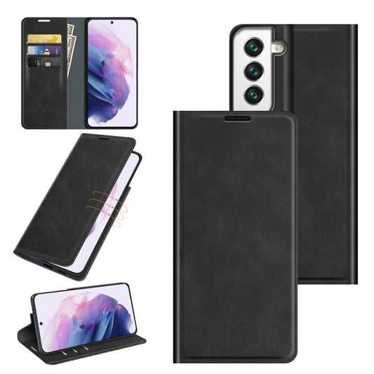 For Samsung Galaxy S22+ 5G Retro-skin Business Magnetic Suction Leather Case with Holder & Card Slots & Wallet(Black) - Galaxy S22+ 5G Cases by buy2fix | Online Shopping UK | buy2fix