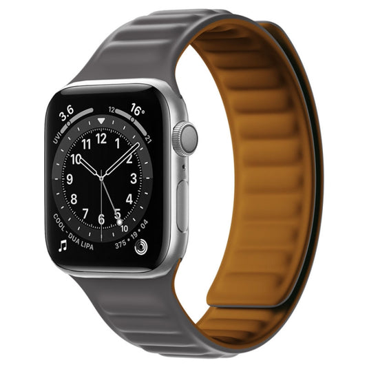 Silicone Magnetic Strap Watch Band For Apple Watch Series 9&8&7 41mm / SE 3&SE 2&6&SE&5&4 40mm / 3&2&1 38mm(Gray) - Watch Bands by buy2fix | Online Shopping UK | buy2fix