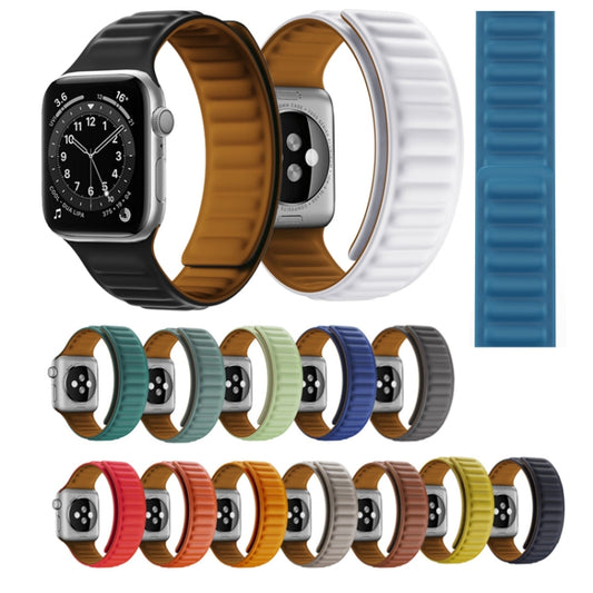 Silicone Magnetic Strap Watch Band For Apple Watch Series 9&8&7 41mm / SE 3&SE 2&6&SE&5&4 40mm / 3&2&1 38mm(Gray) - Watch Bands by buy2fix | Online Shopping UK | buy2fix