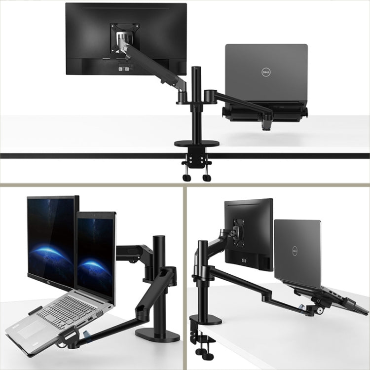 OL-3S Aluminum Height Adjustable Desktop Computer Stand for 17-32 inch and 12-17 inch Monitor(Black) - Laptop Stand by buy2fix | Online Shopping UK | buy2fix