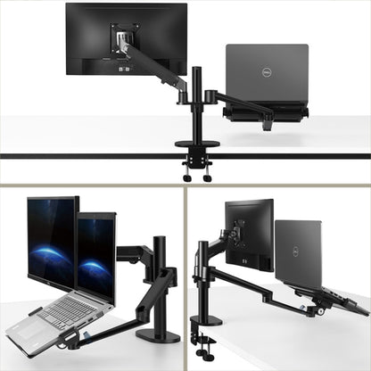 OL-3S Aluminum Height Adjustable Desktop Computer Stand for 17-32 inch and 12-17 inch Monitor(Silver) - Laptop Stand by buy2fix | Online Shopping UK | buy2fix