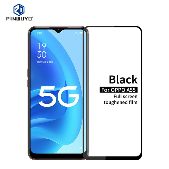For OPPO A55 4G PINWUYO 9H 2.5D Full Screen Tempered Glass Film(Black)