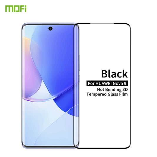 For Huawei nova 9 MOFI 9H 3D Explosion-Proof Hot Bending Full Screen Tempered Glass Film(Black) - Huawei Tempered Glass by MOFI | Online Shopping UK | buy2fix