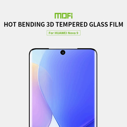 For Huawei nova 9 MOFI 9H 3D Explosion-Proof Hot Bending Full Screen Tempered Glass Film(Black) - Huawei Tempered Glass by MOFI | Online Shopping UK | buy2fix