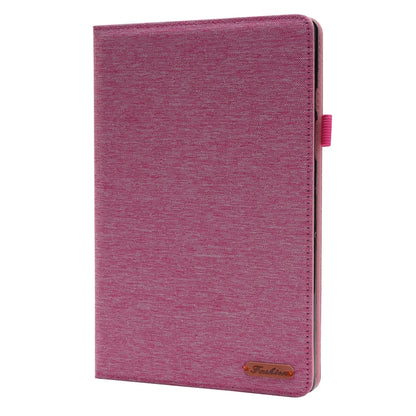 For Samsung Galaxy Tab A8 10.5 2021 Horizontal Flip Fabric PU Leather Tablet Case with Card Slots & Holder(Rose Red) - Other Galaxy Tab PC by buy2fix | Online Shopping UK | buy2fix