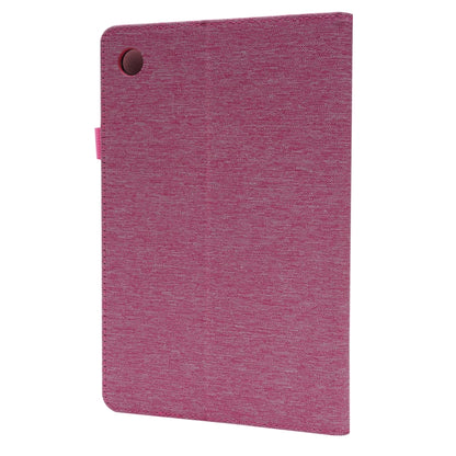 For Samsung Galaxy Tab A8 10.5 2021 Horizontal Flip Fabric PU Leather Tablet Case with Card Slots & Holder(Rose Red) - Other Galaxy Tab PC by buy2fix | Online Shopping UK | buy2fix