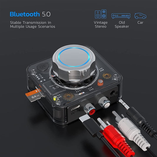C39 Bluetooth 5.0 Receiver RCA to 3.5mm Wireless Audio Converter Support TF Card - Audio Receiver Transmitter by buy2fix | Online Shopping UK | buy2fix