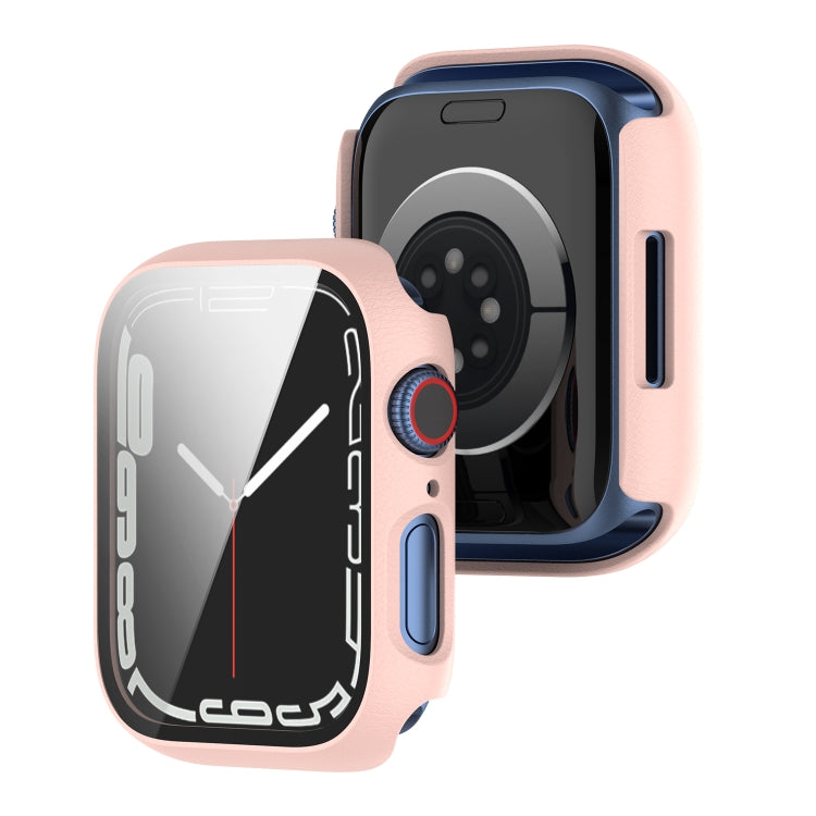 Shockproof PC Protective Case with Tempered Glass Film For Apple Watch Series 9 / 8 / 7 45mm(black) - Watch Cases by buy2fix | Online Shopping UK | buy2fix