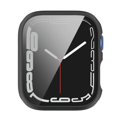 Shockproof PC Protective Case with Tempered Glass Film For Apple Watch Series 9 / 8 / 7 45mm(black) - Watch Cases by buy2fix | Online Shopping UK | buy2fix