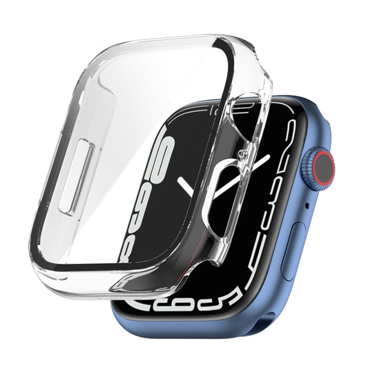 Shockproof PC Protective Case with Tempered Glass Film For Apple Watch Series 9 / 8 / 7 41mm(Transparent) by buy2fix