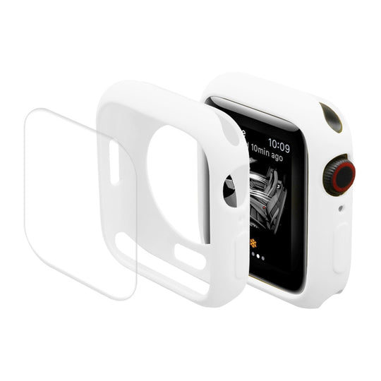 ENKAY Hat-Prince Protective TPU Watch Case + Full Coverage PET Screen Protector Film For Apple Watch Series 9 / 8 / 7 41mm(White)