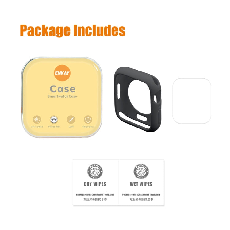 ENKAY Hat-Prince Protective TPU Watch Case + Full Coverage PET Screen Protector Film For Apple Watch Series 8 / 7 41mm(Orange) - Watch Cases by ENKAY | Online Shopping UK | buy2fix