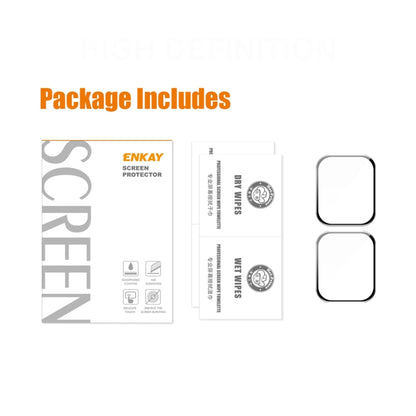 2 PCS ENKAY Hat-Prince 3D Curved Edge Full Coverage Full Tempered Glass HD Screen Protector Film For Apple Watch Series 7 41mm(Black) - Screen Protector by ENKAY | Online Shopping UK | buy2fix
