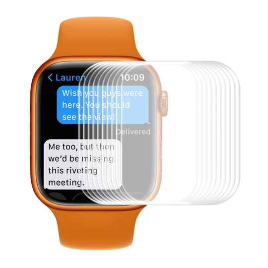 10pcs ENKAY Hat-Prince 3D Curved Edge Full Coverage Full Tempered Glass HD Screen Protector Film For Apple Watch Series 9 / 8 / 7 41mm(Transparent)