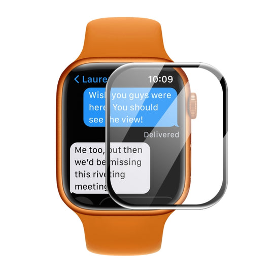 ENKAY Hat-Prince 3D Curved Edge Full Coverage Full Tempered Glass HD Screen Protector Film For Apple Watch Series 9 / 8 / 7 45mm(Black)