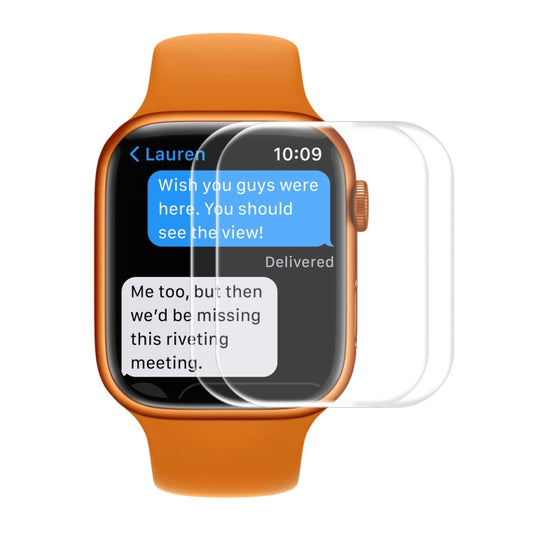 2 PCS ENKAY Hat-Prince 3D Curved Edge Full Coverage Full Tempered Glass HD Screen Protector Film For Apple Watch Series 7 45mm(Transparent) - Screen Protector by ENKAY | Online Shopping UK | buy2fix