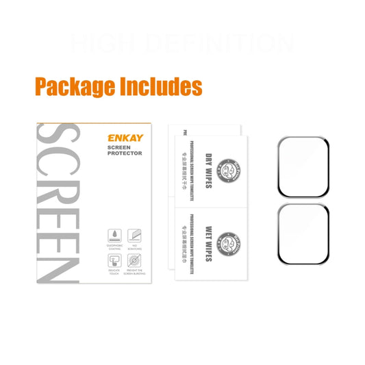 2 PCS ENKAY Hat-Prince 3D Curved Edge Full Coverage Full Tempered Glass HD Screen Protector Film For Apple Watch Series 7 45mm(Transparent) - Screen Protector by ENKAY | Online Shopping UK | buy2fix