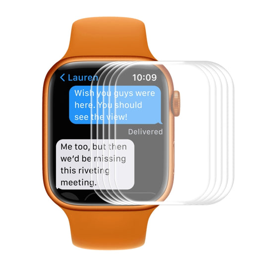 5pcs ENKAY Hat-Prince 3D Curved Edge Full Coverage Full Tempered Glass HD Screen Protector Film For Apple Watch Series 9 / 8 / 7 45mm(Transparent)