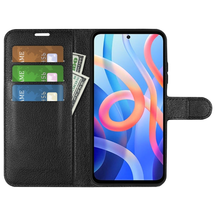For Xiaomi Redmi Note 11 Litchi Texture Horizontal Flip Protective Case with Holder & Card Slots & Wallet(Black) by buy2fix
