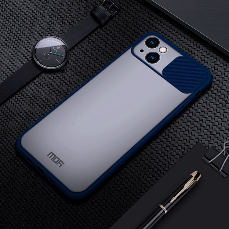 For iPhone 13 MOFI Translucent Frosted PC + TPU Phone Case(Blue) - iPhone 13 Cases by MOFI | Online Shopping UK | buy2fix