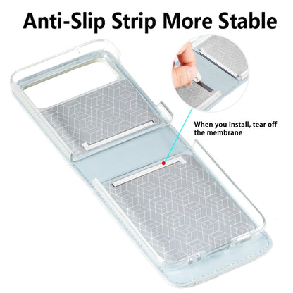 For Samsung Galaxy Z Flip 5G Diagonal Lanyard Embossed Card Phone Case(Silver) - Galaxy Phone Cases by buy2fix | Online Shopping UK | buy2fix