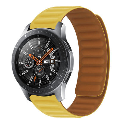 22mm Silicone Magnetic Watch Band For Honor Watch GS3 / Magic(Yellow) - Watch Bands by buy2fix | Online Shopping UK | buy2fix