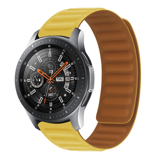 22mm Silicone Magnetic Watch Band For Honor Watch GS3 / Magic(Yellow) - Watch Bands by buy2fix | Online Shopping UK | buy2fix