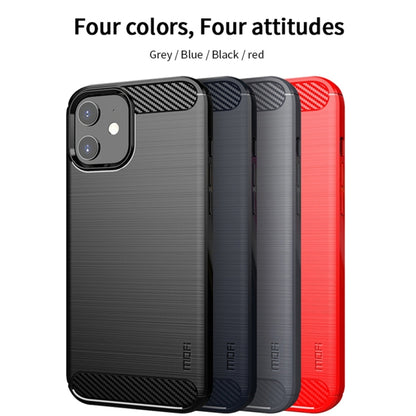 For iPhone 12 mini MOF Gentleness Series Brushed Texture Carbon Fiber Soft TPU Case (Blue) - iPhone 12 mini Cases by MOFI | Online Shopping UK | buy2fix
