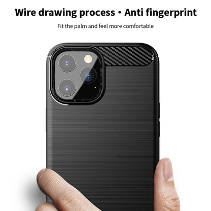 For iPhone 12 / 12 Pro MOF Gentleness Series Brushed Texture Carbon Fiber Soft TPU Case(Black) - iPhone 12 / 12 Pro Cases by MOFI | Online Shopping UK | buy2fix