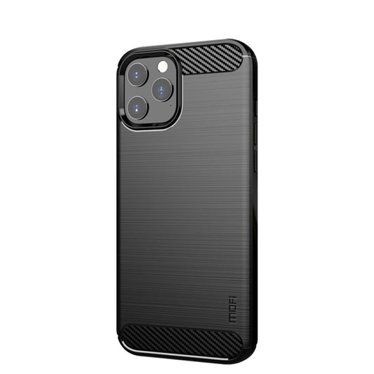 For iPhone 12 Pro Max MOF Gentleness Series Brushed Texture Carbon Fiber Soft TPU Case(Black) - iPhone 12 Pro Max Cases by MOFI | Online Shopping UK | buy2fix