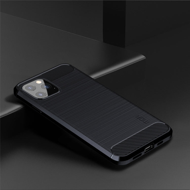 For iPhone 12 Pro Max MOF Gentleness Series Brushed Texture Carbon Fiber Soft TPU Case(Blue) - iPhone 12 Pro Max Cases by MOFI | Online Shopping UK | buy2fix