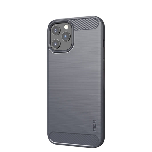 For iPhone 12 Pro Max MOF Gentleness Series Brushed Texture Carbon Fiber Soft TPU Case(Gray) - iPhone 12 Pro Max Cases by MOFI | Online Shopping UK | buy2fix