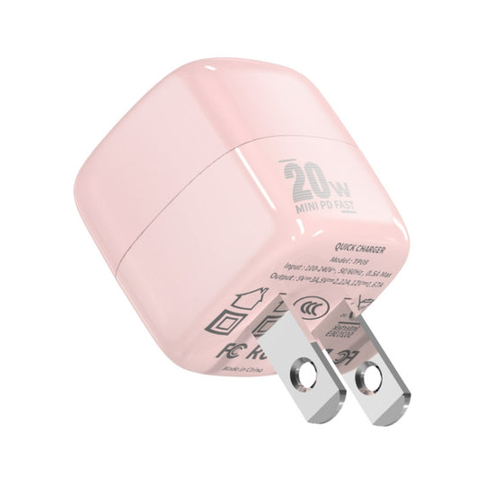 ENKAY APQ-011 Mini PD 20W USB-C / Type-C Port Fast Charger, US Plug(Pink)