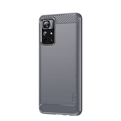 For Xiaomi Redmi Note11 / Poco M4 Pro 5G MOFI Gentleness Series Brushed Texture Carbon Fiber Soft TPU Phone Case(Gray) - Xiaomi Cases by MOFI | Online Shopping UK | buy2fix