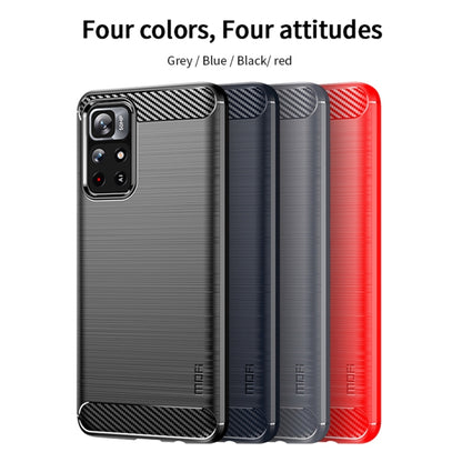 For Xiaomi Redmi Note11 / Poco M4 Pro 5G MOFI Gentleness Series Brushed Texture Carbon Fiber Soft TPU Phone Case(Gray) - Xiaomi Cases by MOFI | Online Shopping UK | buy2fix