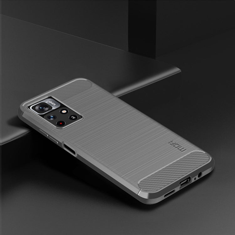 For Xiaomi Redmi Note11 / Poco M4 Pro 5G MOFI Gentleness Series Brushed Texture Carbon Fiber Soft TPU Phone Case(Gray) - Xiaomi Cases by MOFI | Online Shopping UK | buy2fix